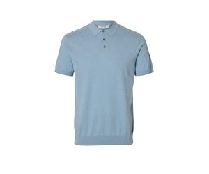 SELECTED Poloshirt SLHBERG azul claro | L