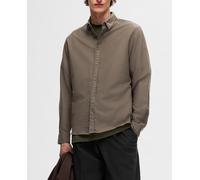 Selected Selected - Camisa de franela slim fit. Marrón claro Talla 44