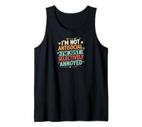 Selectively Annoyed Funny Antisocial Introvert Quote Camiseta sin Mangas