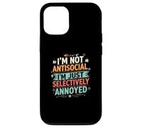 Selectively Annoyed Funny Antisocial Introvert Quote Carcasa para iPhone 12/12 Pro