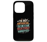 Selectively Annoyed Funny Antisocial Introvert Quote Carcasa para iPhone 13 Pro