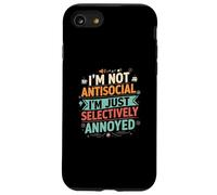 Selectively Annoyed Funny Antisocial Introvert Quote Carcasa para iPhone SE (2020) / 7 / 8