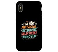 Selectively Annoyed Funny Antisocial Introvert Quote Carcasa para iPhone X/XS