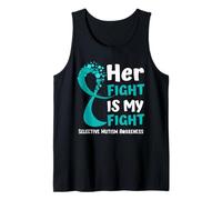 Selectivo Mutismo Concientización Teal Ribbon Hope Family Fighter Camiseta sin Mangas