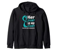Selectivo Mutismo Concientización Teal Ribbon Hope Family Fighter Sudadera con Capucha