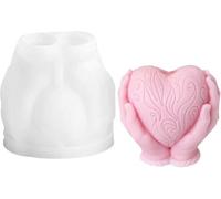Selecto Bake 1 molde para vela, molde de jabón con forma de corazón 3D, moldes de resina epoxi de silicona, perfecto para decoración del hogar, bodas y día de San Valentín, día de la madre