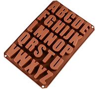 Selecto Bake 26 letras grandes del alfabeto molde de chocolate decoración de pastel de cumpleaños moldes de letras grandes de silicona antiadherentes moldes de chocolate caramelo molde de silicona