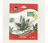 Selecto Bake Cortador de galletas de acero inoxidable con hoja de marihuana - 3 piezas