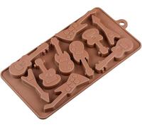 Selecto Bake Juego de moldes para hornear de silicona con forma de guitarra para chocolate, molde de chocolate 3D, moldes para hornear, gelatina de caramelo, cubitos de hielo y mini jabón