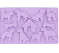 Selecto Bake Molde de silicona con forma de hogar para perros de 11 cavidades, molde para galletas de chocolate, molde de silicona antiadherente reutilizable para pasteles, dulces, gelatina