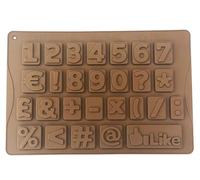 Selecto Bake Molde de silicona con números de chocolate para decoración de tartas, molde de silicona reutilizable con alfabeto para fondant y proyectos de bricolaje