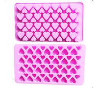 Selecto Bake - Molde de silicona para chocolate con 56 corazones pequeños, color rosa