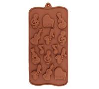 Selecto Bake Molde de silicona para chocolate, instrumento musical, nota musical, bajo, piano, saxofón, caramelo, mini jabón, crayón, molde para derretir cubitos de hielo