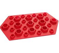 Selecto Bake Molde de silicona para cubitos de hielo y chocolate con diamantes 3D, color rojo