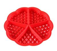 Selecto Bake Molde de silicona para gofres y panqueques, mini molde antiadherente para muffins en forma de corazón, bueno para adelgazar, receta mundial de gofres y desayuno, color rojo