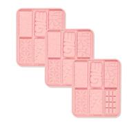 Selecto Bake Moldes de barra de chocolate con 6 formas, 3 moldes de silicona para chocolate, antiadherentes, reutilizables, moldes para hornear, proteínas de caramelo y barras energéticas