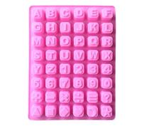 Selecto Bake Moldes de silicona con forma de letras del abecedario, bandeja con 40 rejillas, molde de silicona para chocolate, moldes para gelatina del abecedario, moldes para tartas, velas