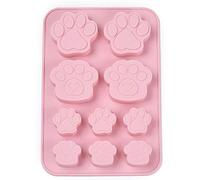Selecto Bake Moldes para huellas de perros, molde de silicona para golosinas para perros, molde de chocolate, bandeja para hornear, molde de glaseado para perros, moldes de silicona para dulces