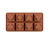 Selecto Bake Poker Molde de silicona con forma de naipes, fichas de póquer, molde para hornear para bricolaje, gelatina, pastel de hielo, chocolate, magdalenas, postres de azúcar, manualidades