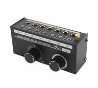 Selector de Audio de Salida 6 en 1, Divisor de Conmutador Estéreo con Control de Volumen Interruptor de Audio de 4 Vías para Reproductor de CD DVD con Caja de Metal Frecuencia de