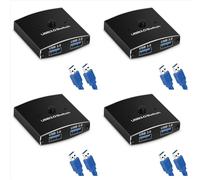 Selector de conmutador USB 3.0 4X, conmutador KVM de 5 Gbps, 2 entradas y 1 salida, conmutador USB 3.0 bidireccional para impresora, teclado y ratón