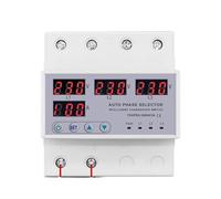 Selector de fase carril trifásico 3P + N, Protector relé monitoreo protección corriente sobretensión y subtensión ajustable, 100A