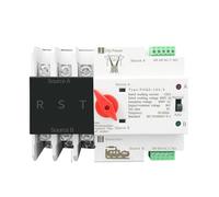 Selector de interruptor de transferencia de energía ATS trifásico de riel DIN, 3P, alimentación ininterrumpida, 63 A/100 A/125 A, 1 unidad(63A)