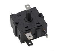 Selector de interruptor giratorio para calentador eléctrico de habitación de 3 pines 5 pines engranaje CA 250v 16a radiador perilla de control de temperatura de repuesto negro (5 pines)