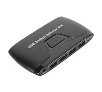 Selector de Interruptor USB 2.0 de 4 Puertos para Teclado y Mouse, Comparta 4 Periféricos USB Entre 4 Computadoras, Conmutación Compacta y Fácil con Luces Indicadoras
