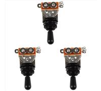 Selector de pastillas con interruptor de palanca de 3 vías y punta negra para guitarra eléctrica (3 unidades)