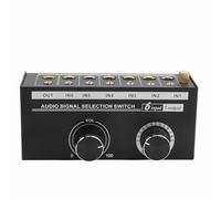 Selector de Señal de Audio 6 Entradas 1 Salida con Control de Volumen - Respuesta 20-20kHz, Bajísima Distorsión para DVD, Preamplificador y Equipos HiFi