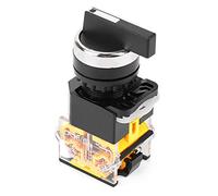 Selector Giratorio Momentáneo Mini de 3 Posiciones Restablecimiento Automático La38-20bx33 Diámetro del Orificio de Montaje 22 mm con Mango Largo