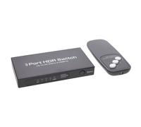 Selector HDMI 2.0 4K 60Hz 3 Vías 1 Entrada a 3 Salidas HDR Negro Con Mando