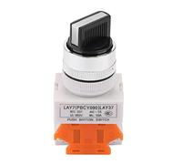 Selector mantenido de 2 posiciones, Jarchii Interruptor rotativo de 2 posiciones, 5A 220V 22Mm Agujero Mini Selector autoblocante Interruptor rotativo Interruptor de botón para equipo de motor de