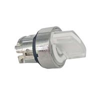 Selector ZB4BK1313 cabezal interruptor blanco autoblocante de tres posiciones Ø22 para control industrial