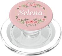 Selena Floral Nombre Personalizado Rosa Teléfono Titular Regalos PopSockets PopGrip para MagSafe