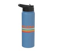 SELENA Retro Personalizado Nombre Vintage Rayas Stainless Steel Insulated Water Bottle