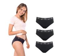 SELENACARE Perioden Ropa interior Classic (3 unidades multipack) - Ropa interior menstrual para mujer, panty lavables, 100% vegana, 25 ml, negro, talla XXL (EU 48/50)