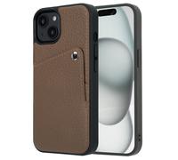 Selencia Riva Back Cover con tarjetero Apple iPhone 15 - Mocha Brown
