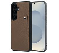 Selencia Riva Back Cover con tarjetero Samsung Galaxy S25 / S24 - Mocha Brown