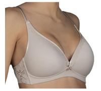 Selene - Adriana Sujetador Sra Triangular Relleno Sin Aros con Adorno Encaje. Realizado en Microfibra Color: Tierra Talla: 105