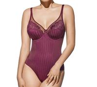 Selene, Body Mujer de Encaje con Motivo Floral, con Aros y Sin Relleno, Colección Mariluz, Color Burdeos, Copa 115 C