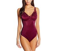 Selene, Body Mujer de Encaje con Motivo Floral, con Aros y Sin Relleno, Colección Mariluz, Color Burdeos, Copa 110 C