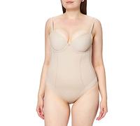 Selene, Body Mujer Moldeador Espalda Descubierta, con Aros, Copas Acolchadas y Tirantes Ajustables, Colección Giorgia, Color Tierra, Copa 105 B