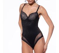 Selene, Body Mujer Reductor, con Aros y Copas Moldeadoras, Parte Inferior Sin Costuras, Colección Violeta, Color Negro, Copa 85 C