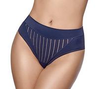 Selene, Braga de Mujer Cintura Alta Ligeramente Contenedora, Braguita Efecto Moldeador con Motivo Floral a Rayas, Colección Mariluz, Color Tierra, Talla 42