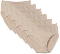 Selene, Braga de Mujer Cintura Alta Maxi, en Microfibra Suave, Braguita Sin Costuras, Talla Única, Colección 704, Color Tierra