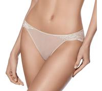 Selene, Braga de Mujer Cintura Baja, Braguita de Encaje Suave Floral y Tul, Colección Irina, Color Tierra, Talla L