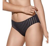 Selene, Braga de Mujer Cintura Baja con Motivo de Rayas y Transparencias, Braguita de Tejido Suave, Colección Mariluz/Vanesa, Color Negro, Talla M