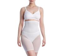 Selene, Braga Moldeadora de Mujer Cintura Alta, Braguita con Pierna Transparente, Colección 904 Control, Color Blanco, Talla M
